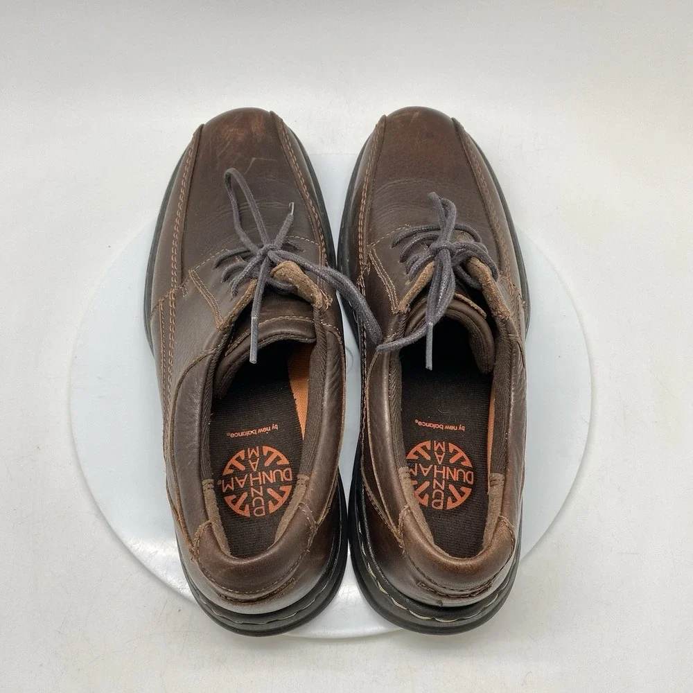 Dunham Shoes Mens 9 D‎ Brodrick Lace Up Brown Leather DAA04BR Casual Preppy